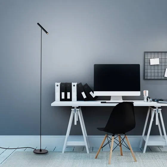 Lampadaire LED PURE Tutua Noir avec Variateur et Capteur