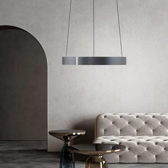 Paul Neuhaus PURE E-Clipse - Suspension LED Gris Mystique - Ø 50 cm