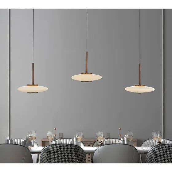 Suspension LED Vitrum PURE, Marron/Opale, 3 Lampes