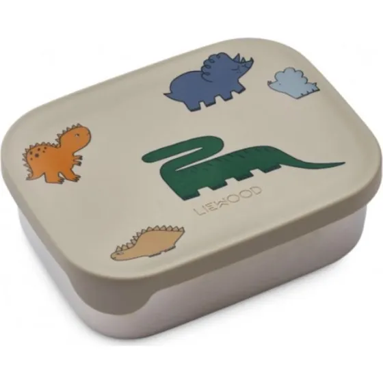Liewood Arthur Lunch Box Dtache 900ml Acier/Silicone Dinosaures/Mist