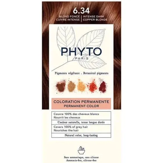 Phyto Coloration Permanente 6.34 Blond Cuivré Foncé - 110 ml