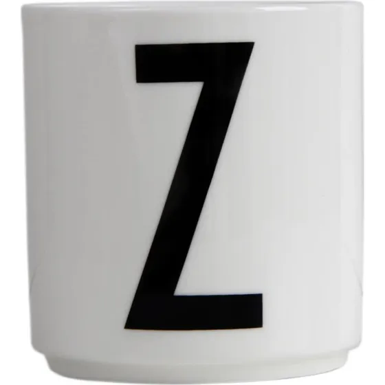Design Letters Tasse en Porcelaine Fine Bone China - Lettre Z - Blanc