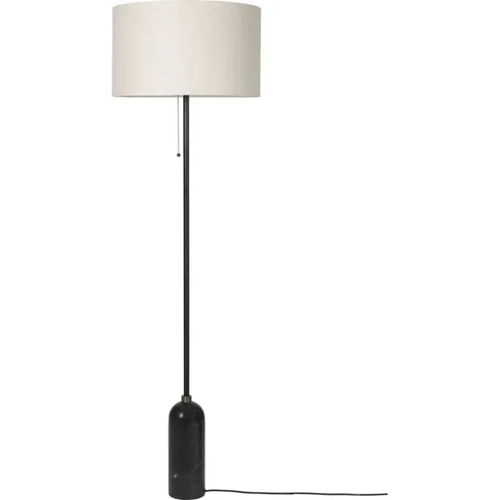Lampadaire GUBI Gravity Grand - Marbre Noir et Toile