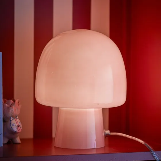 Bloomingville Lampe à poser Paddy en verre rose - 26,5 cm