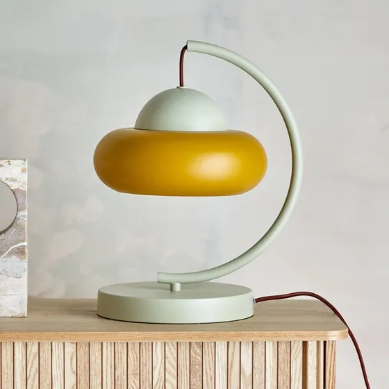 Bloomingville Lampe à poser Bubble Jaune et Naturel