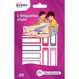 Avery tiquettes 10x50 mm Rose/Rouge - 30 pcs