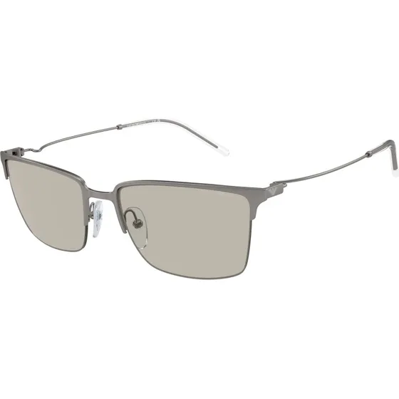 Emporio Armani EA2155 Lunettes de Soleil Homme Carrées Métal Gris/Brun