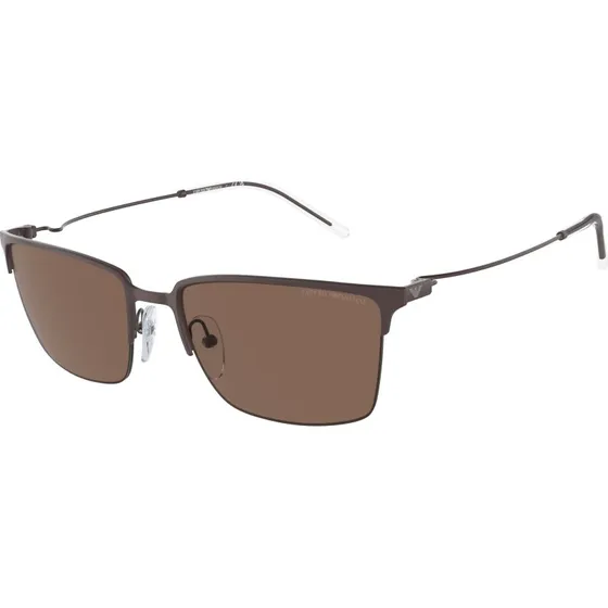 Emporio Armani EA2155 Lunettes de Soleil Carrées Marron pour Homme
