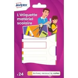 AVERY - Lot de 24 étiquettes plastifiées fluo assorties