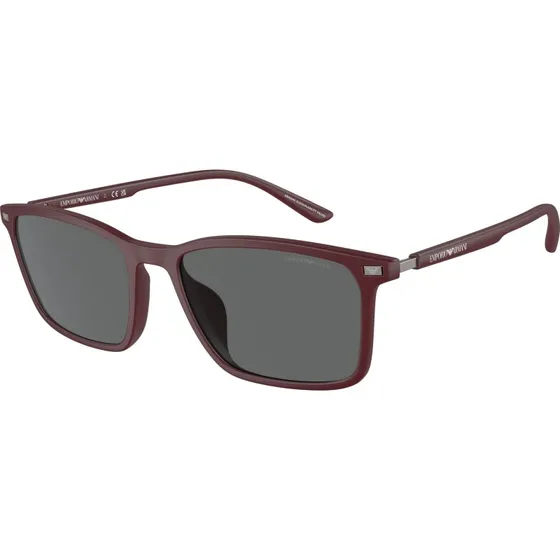 Emporio Armani EA4223U Lunettes de Soleil Carrées Rouges et Grises