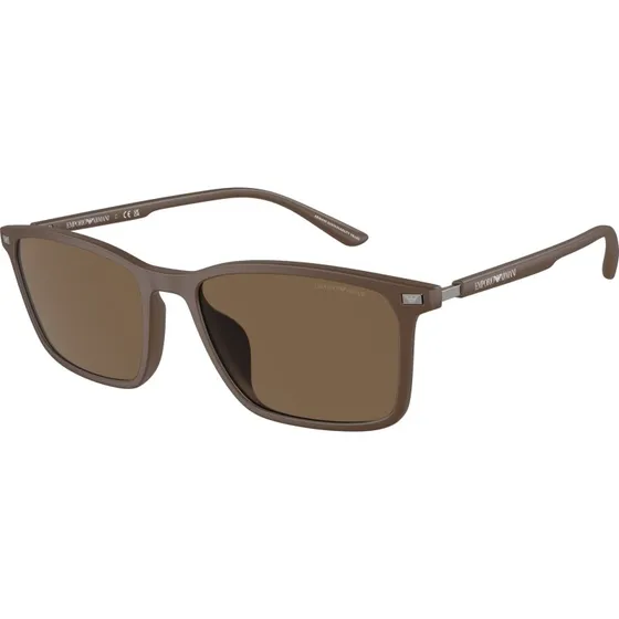 Emporio Armani EA4223U Lunettes de Soleil Carrées Marron pour Homme