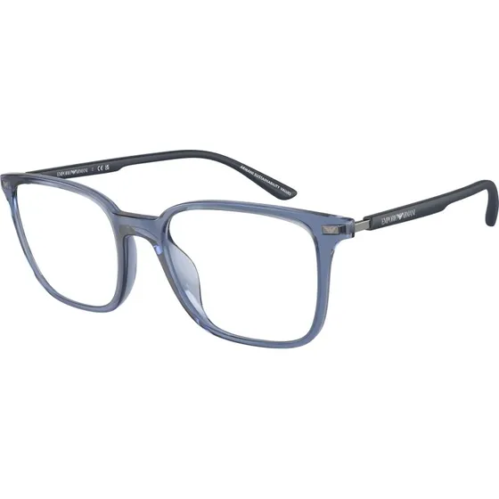 Emporio Armani EA3242U 6108 Lunettes Optiques Carrées Bleu Transparent