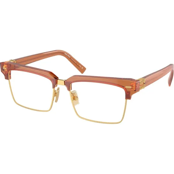Miu Miu MU 11XV 15T1O1 Lunettes Optiques Carrées en Acétate Marron