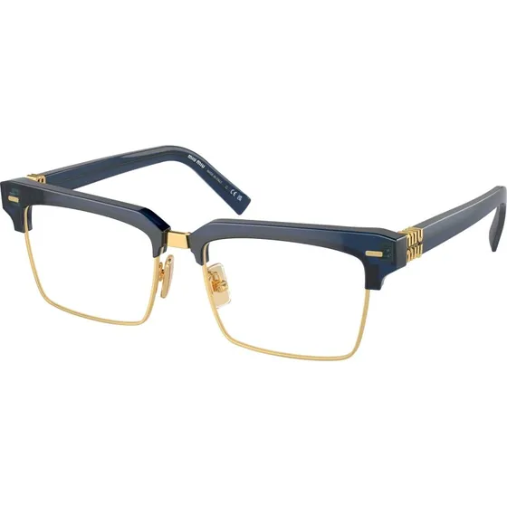 Miu Miu MU 11XV 08Q1O1 - Lunettes de vue carrées en acétate bleu