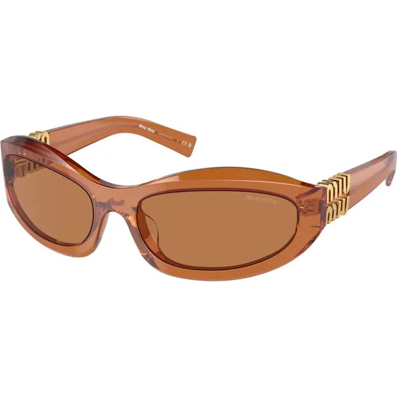 Miu Miu Lunettes de Soleil Géométriques MU 14ZS Marron