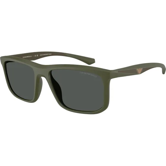 Emporio Armani EA4234U Lunettes de Soleil Carrées Vert et Gris