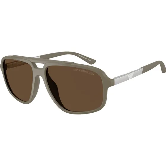 Emporio Armani EA4236U Lunettes de Soleil Pilote Marron pour Homme