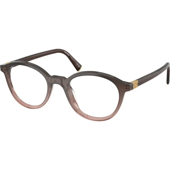 Miu Miu MU 02WV 25C1O1 Lunettes Optiques Rondes en Acétate Rouge