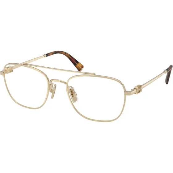 Miu Miu MU 51WV ZVN1O1 Lunettes Optiques Carrées en Métal Or