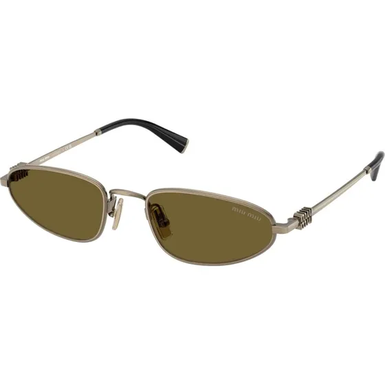 Miu Miu Lunettes de Soleil Géométriques Or et Marron MU A52S