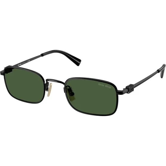 Miu Miu Lunettes de Soleil Carrées Métal Noir et Vert MU A53S