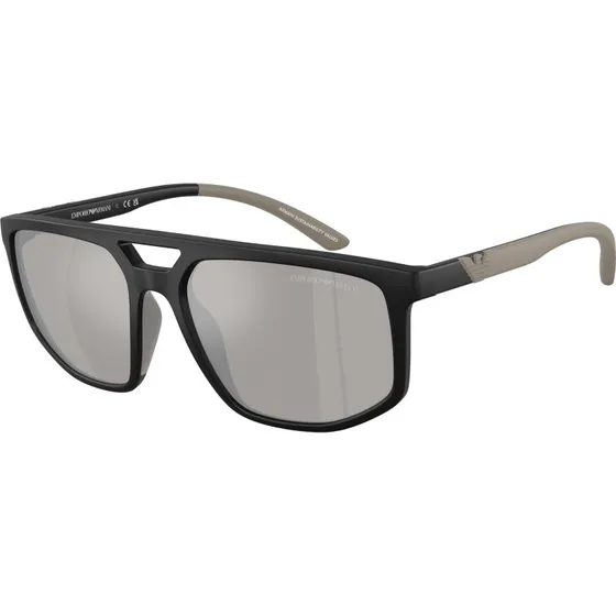 Emporio Armani EA4248U 50016G Lunettes de Soleil Pilote Noir et Gris