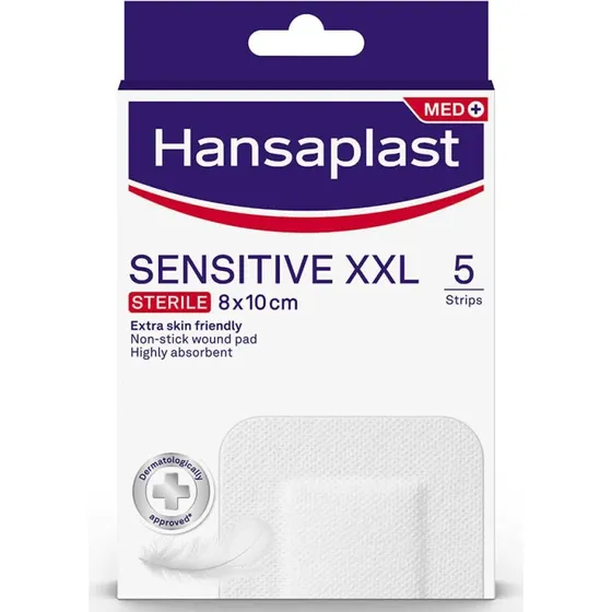 Hansaplast Med+ Sensitive XXL Pansements Stériles 8x10cm (5 pcs)