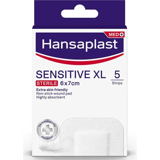 Hansaplast Med+ Sensitive XL Stérile 6x7cm - 5 pièces