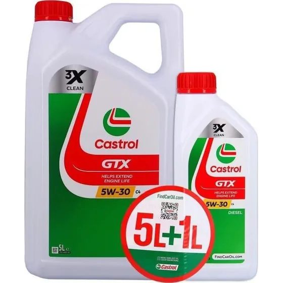 Castrol GTX Huile Moteur 5W-30 C4 5L+1L