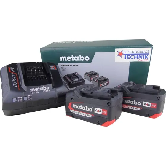 Metabo Set de dmarrage 18V Li-Ion (2x4Ah) + chargeur ASC 55