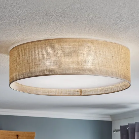 TK Lighting Plafonnier Juta Ø 60 cm - Jute et Textile