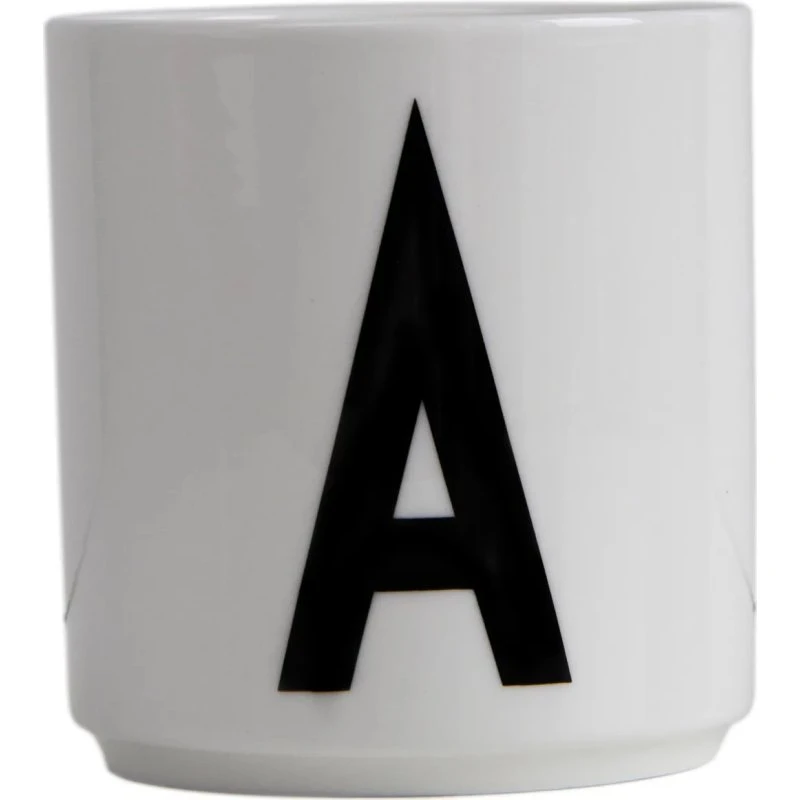 Design Letters Tasse en Porcelaine Fine Bone China - A-Z Blanc