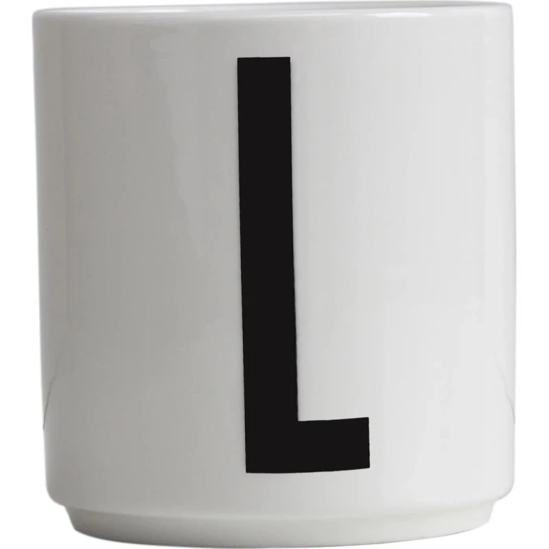 Design Letters Tasse en Porcelaine Fine Bone China - Lettre A-Z (Blanc)