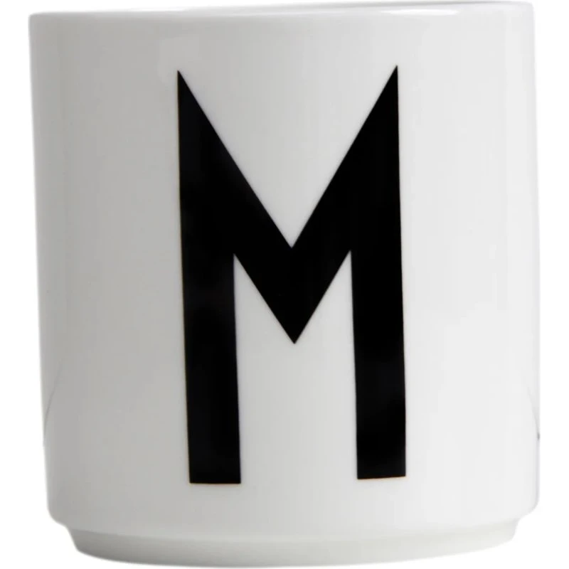 Design Letters Tasse en Porcelaine Fine Bone China - Lettre M - Blanc