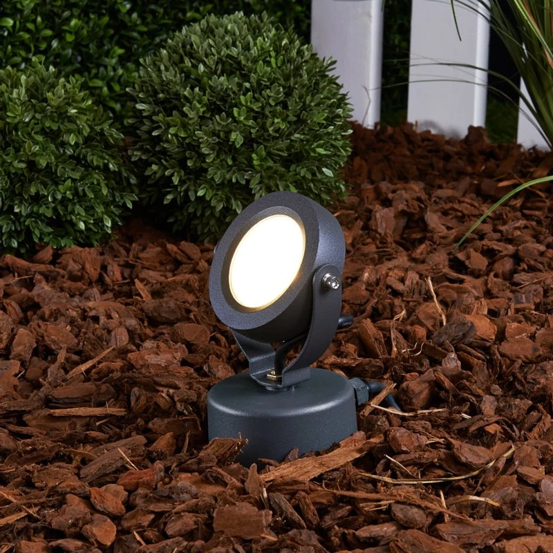 Lucande Projecteur d'extérieur LED Gavin, 33 cm, Anthracite