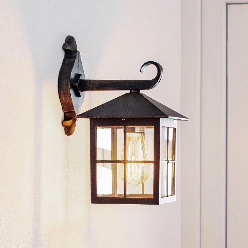 Lindby Applique d'extérieur Ida, Lanterne Rouille, 34 cm, E27