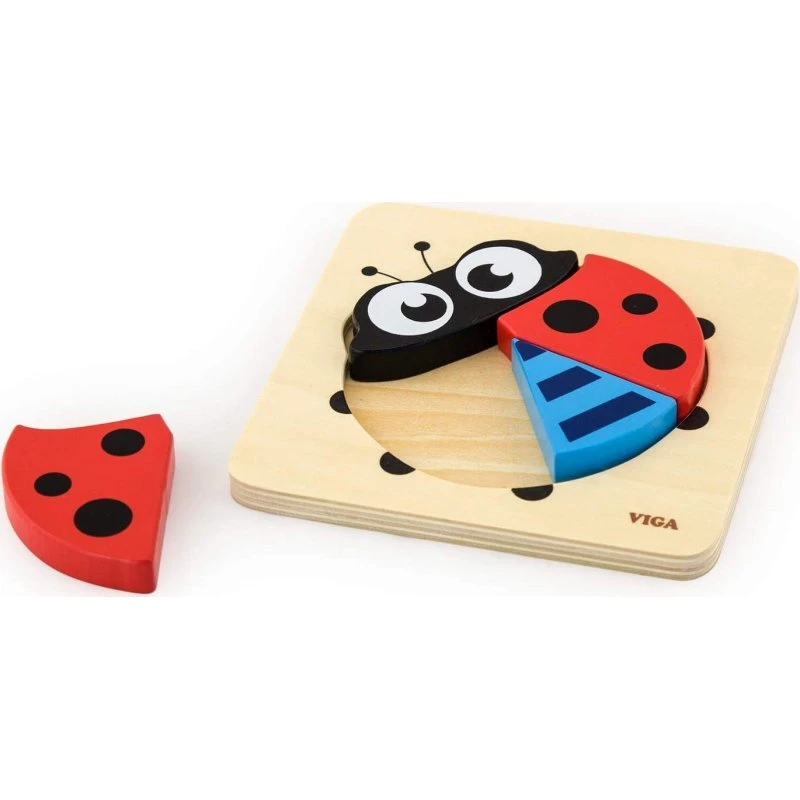 Viga Toys Mini Puzzle Coccinelle 4 Pièces