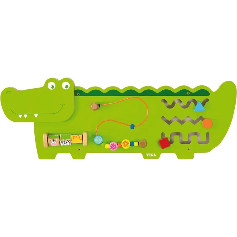Crocodile Éducatif Murale - Jouet Activité Bois