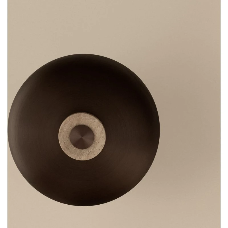 Audo Copenhagen Applique Murale LED Reverse, Travertin et Bronze