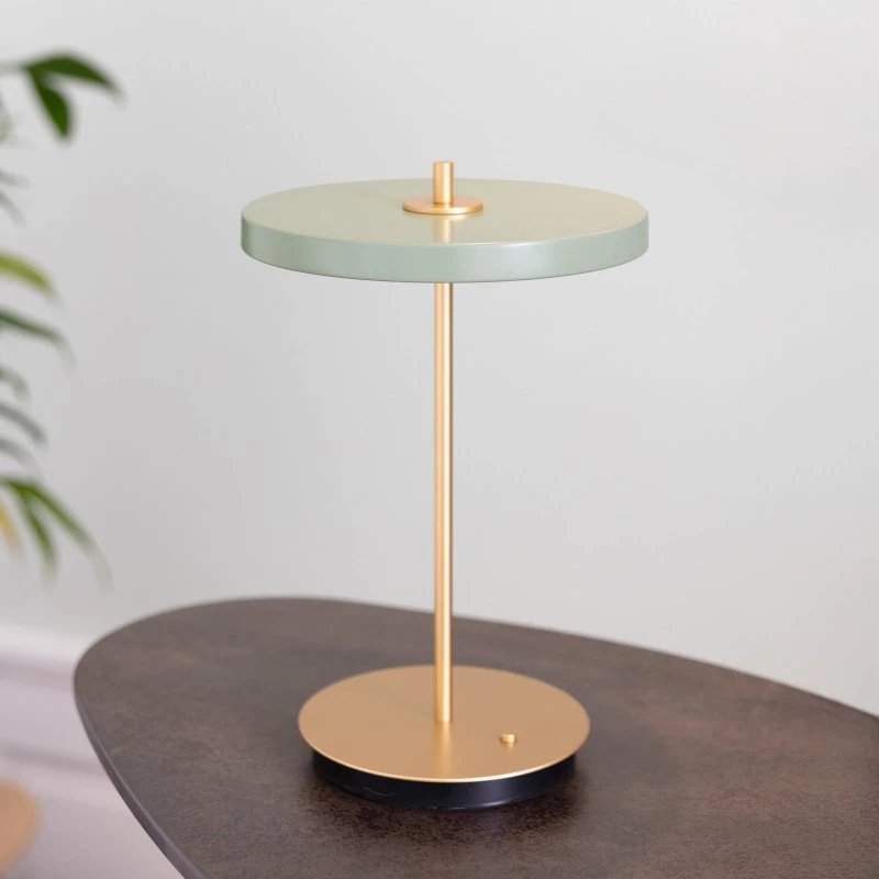 UMAGE Lampe à poser LED Asteria Move Vert Olive/Laiton 31 cm