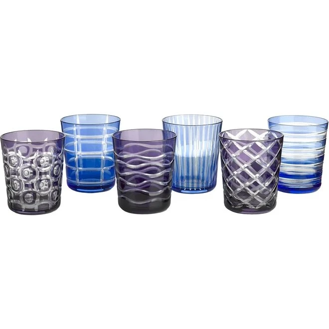 Pols Potten Cobalt Mix – Set de 6 verres colorés