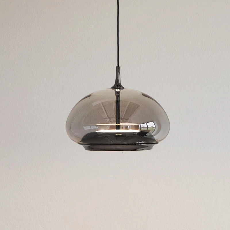 Loom Design Suspension Avalon Verre Fumé et Chrome Noir