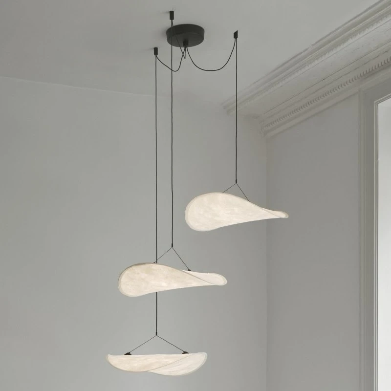 New Works Suspension LED Tense Blanche, Ø 152 cm, 3 Lampes