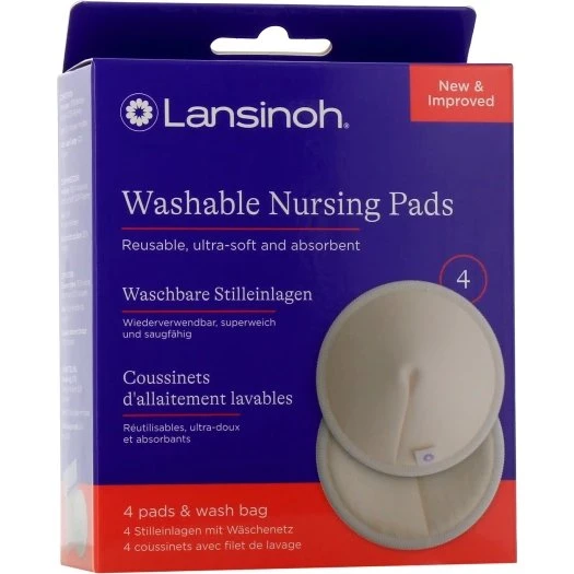 Lansinoh Lot de 4 coussinets d'allaitement lavables