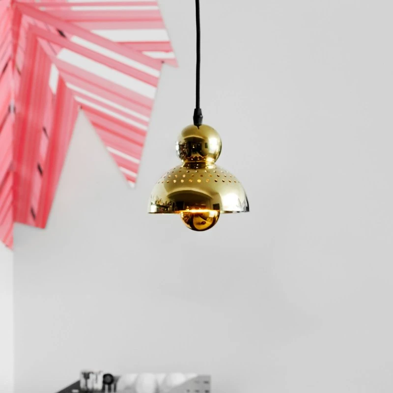 Design By Us Suspension Wanted XS Dorée - Abat-jour Perforé