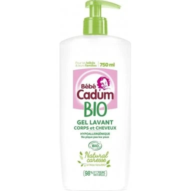 Bébé Cadum Gel Lavant 2en1 Aloe Vera Bio 750 ml