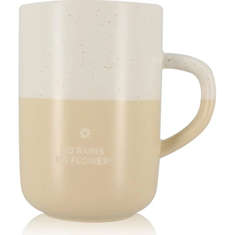 Ogo Living Mug No Rains No Flowers 580ml Grès Blanc et Beige
