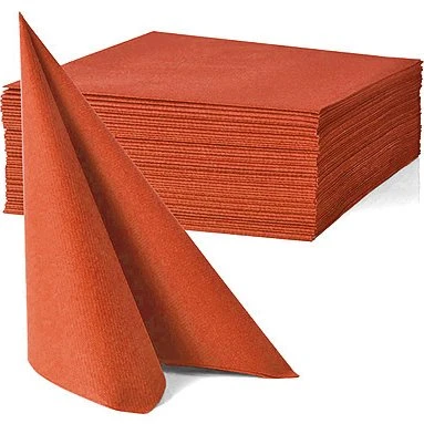 Lot de 40 Serviettes en Papier Terracotta 25x25cm