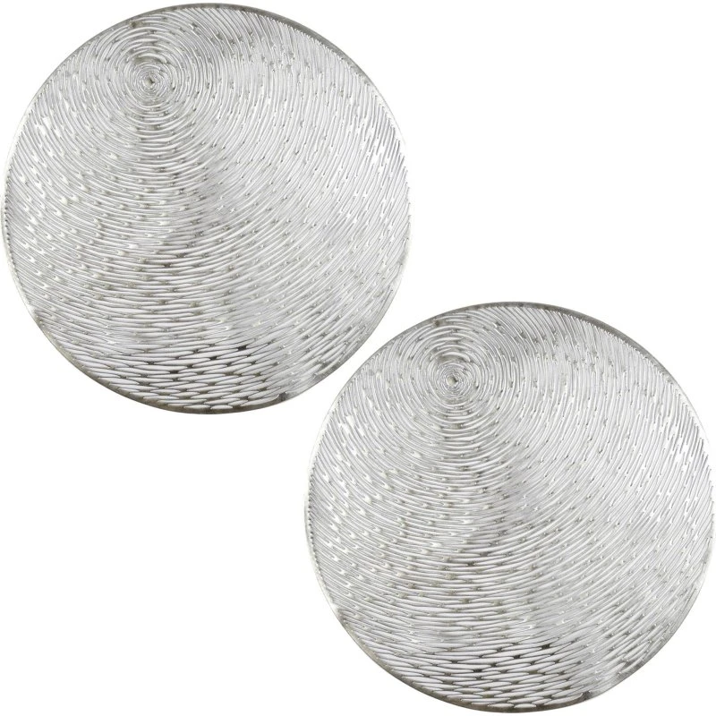 PHUKET - Lot de 2 sets de table ronds 40 cm argent