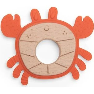 Moulin Roty Anneau de dentition crabe bois et silicone